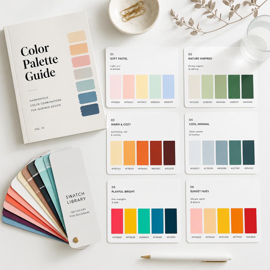 Bônus: guia de paletas de cores harmoniosas
