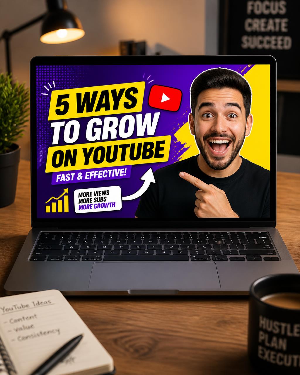 Thumbnail de YouTube criada no Canva